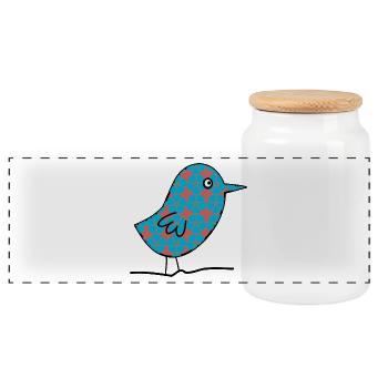 OISEAU. CHOUETTE. HIBOU. OISEAU. NUIT. NATURE - Boîte à biscuits avec couvercle en bois - blanc - Devant