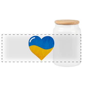 The Flag Of Ukraine, Ukrainian flag - Panorama Keksdose mit Holzdeckel - Weiß - Vorne