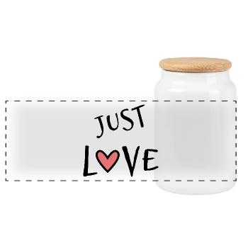 JUST LOVE. JUST MARRIED. VIVE LES MARIES. EVJF - Boîte à biscuits avec couvercle en bois - blanc - Devant