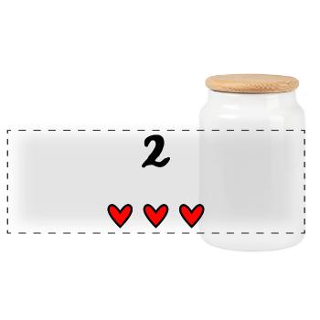2 YEARS. 2nd ANNIVERSARY. BIRTHDAY 2 YEARS.2 - Panoramic Cookie Jar with Wooden Lid - white - Front