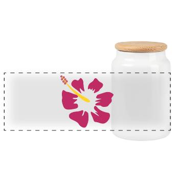 Mother's Day Gift Mother's Day Gift Idea - Panoramic Cookie Jar with Wooden Lid - white - Front
