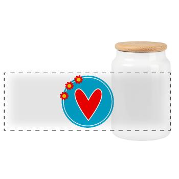 SCHÖNEN MUTTERTAG. MAMA. MUTTERTAG. ICH LIEBE DICH - Panorama Keksdose mit Holzdeckel - Weiß - Vorne