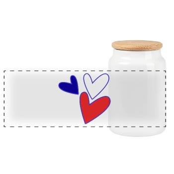 SAINT VALENTINE. bachelorette party. I LOVE YOU. I LOVE YOU. LOVE - Panoramic Cookie Jar with Wooden Lid - white - Front