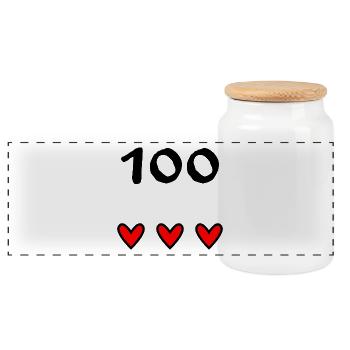 100. 100 ANS. 100e ANNIVERSAIRE. ANNIVERSAIRE 100 - Boîte à biscuits avec couvercle en bois - blanc - Devant