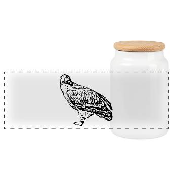 Wanderfalke, Falke, Falke, Vogel, Raubtier, Falke - Panorama Keksdose mit Holzdeckel - Weiß - Vorne