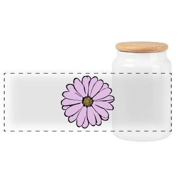 Fleur fleur pastel fleurs fleurs pastel lilas - Boîte à biscuits avec couvercle en bois - blanc - Devant