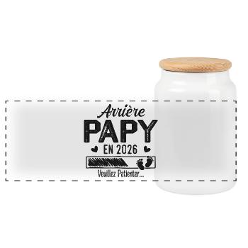 Great-Grandpa in 2026 Gift Future Grandpa - Panoramic Cookie Jar with Wooden Lid - white - Front