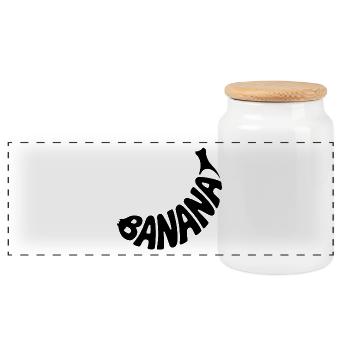 Banane - Logo de fruit cool - Boîte à biscuits avec couvercle en bois - blanc - Devant