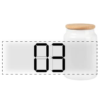 NUMMER 03 Null Drei Geburtstag Geschenk Digital - Panorama Keksdose mit Holzdeckel - Weiß - Vorne