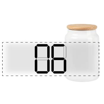 NUMÉRO 06 Cadeau d’anniversaire numérique de Zéro Six - Boîte à biscuits avec couvercle en bois - blanc - Devant