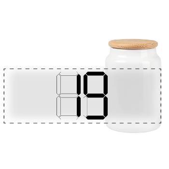 NUMBER 19 Nineteen Birthday Gift Digital - Panoramic Cookie Jar with Wooden Lid - white - Front