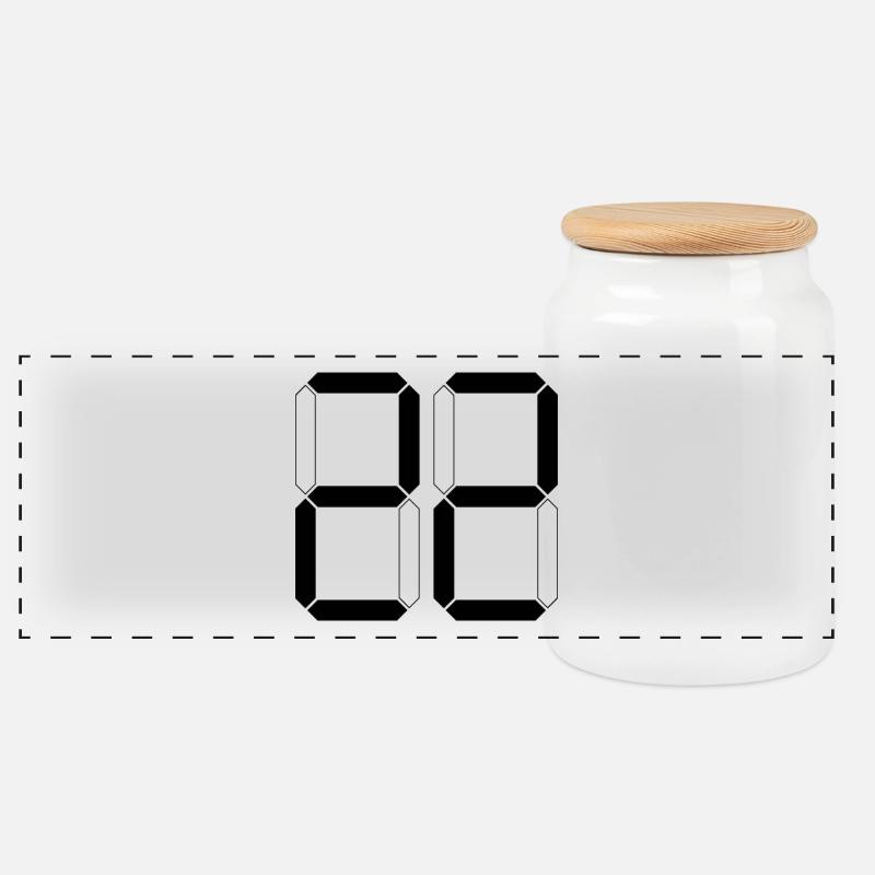 NUMÉRO 22 Vingt-deux Cadeaux Numériques - Boîte à biscuits avec couvercle en bois - blanc