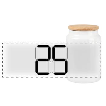 NUMÉRO 25 Vingt-cinq Cadeaux Numériques - Boîte à biscuits avec couvercle en bois - blanc - Devant