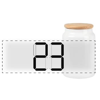NUMÉRO 23 Vingt-trois Panier Cadeau Digital - Boîte à biscuits avec couvercle en bois - blanc - Devant