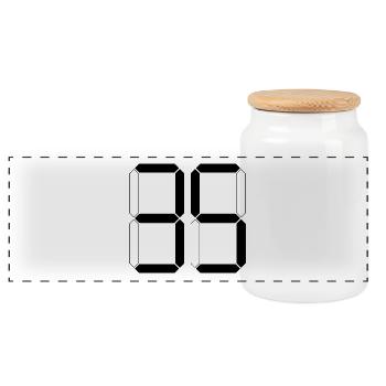 NUMBER 35 Thirty-Five Gift Digital - Panoramic Cookie Jar with Wooden Lid - white - Front