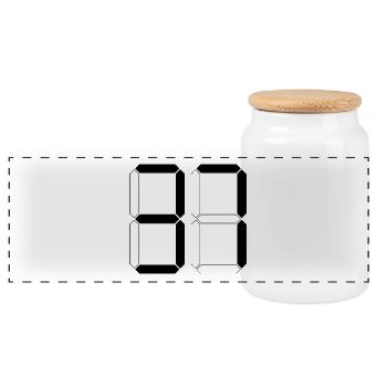 NUMMER 37 Siebenunddreißig Geschenk Digital - Panorama Keksdose mit Holzdeckel - Weiß - Vorne