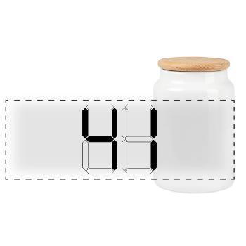 NUMBER 41 Forty-One Gift Digital - Panoramic Cookie Jar with Wooden Lid - white - Front
