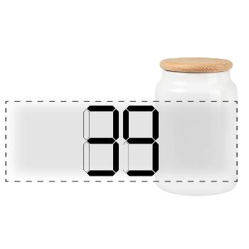 NUMBER 39 Thirty-Nine Gift Digital - Panoramic Cookie Jar with Wooden Lid - white - Front