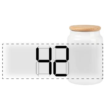 NUMMER 42 Zweiundvierzig Geschenk Digital - Panorama Keksdose mit Holzdeckel - Weiß - Vorne