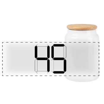 NUMÉRO 45 Quarante-cinq Cadeaux Numériques - Boîte à biscuits avec couvercle en bois - blanc - Devant