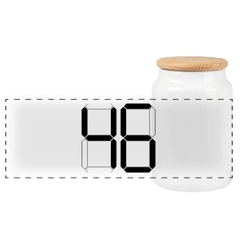 NUMÉRO 46 Quarante-six Cadeaux Numériques - Boîte à biscuits avec couvercle en bois - blanc - Devant
