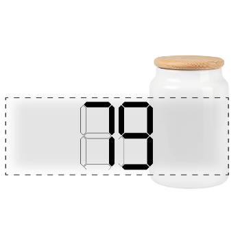 NUMMER 79 Neunundsiebzig Geschenk Digital - Panorama Keksdose mit Holzdeckel - Weiß - Vorne