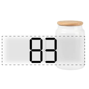 NUMBER 83 Eighty-Three Gift Digital - Panoramic Cookie Jar with Wooden Lid - white - Front