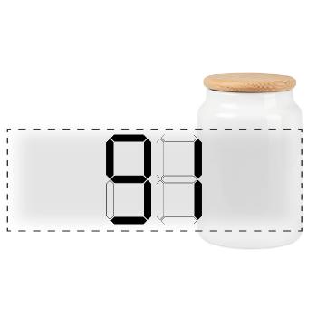 NUMBER 91 Ninety-One Gift Digital - Panoramic Cookie Jar with Wooden Lid - white - Front