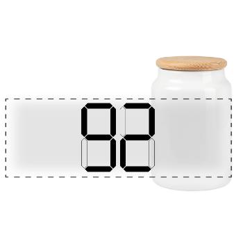 NUMMER 92 Zweiundneunzig Geschenk Digital - Panorama Keksdose mit Holzdeckel - Weiß - Vorne