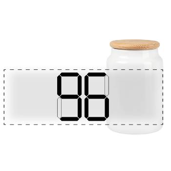 NUMBER 96 Ninety-Six Gift Digital - Panoramic Cookie Jar with Wooden Lid - white - Front