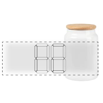 NUMMER 34 Vierunddreißig Geschenk Digital - Panorama Keksdose mit Holzdeckel - Weiß - Vorne