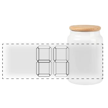 NUMBER 72 Seventy-Two Gift Digital - Panoramic Cookie Jar with Wooden Lid - white - Front