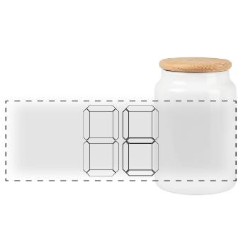 NUMMER 87 Siebenundachtzig Geschenk Digital - Panorama Keksdose mit Holzdeckel - Weiß - Vorne