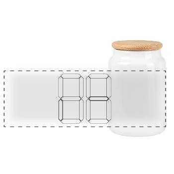 NUMMER 90 Neunzig Geschenk Digital - Panorama Keksdose mit Holzdeckel - Weiß - Vorne