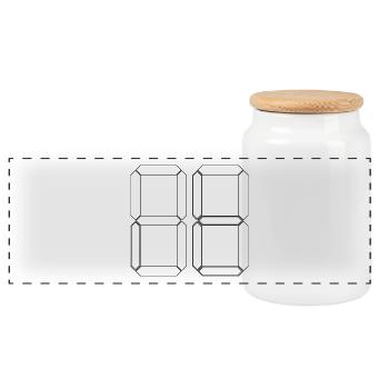 NUMMER 97 Siebenundneunzig Geschenk Digital - Panorama Keksdose mit Holzdeckel - Weiß - Vorne