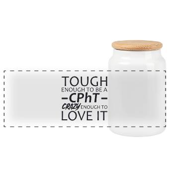 CPhT Crazy Pharmacy - Panoramic Cookie Jar with Wooden Lid - white - Front