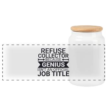 Refuse collector Genius - Panoramic Cookie Jar with Wooden Lid - white - Front