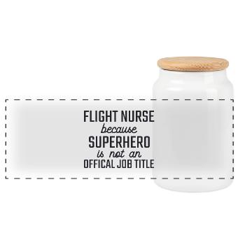 Infirmière de vol Super-héros Sauvetage aérien - Boîte à biscuits avec couvercle en bois - blanc - Devant