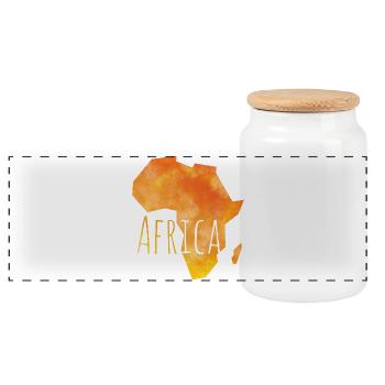 africa - Panorama Keksdose mit Holzdeckel - Weiß - Vorne
