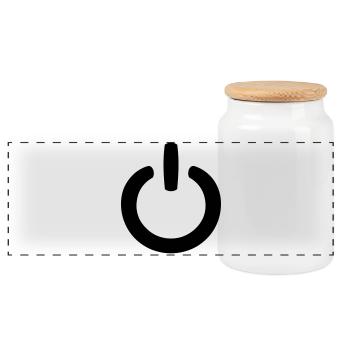 Power Symbol - Panoramic Cookie Jar with Wooden Lid - white - Front