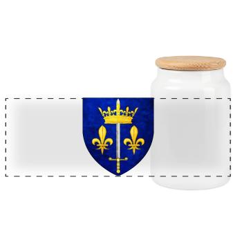 Blason Jeanne D Arc - Boîte à biscuits avec couvercle en bois - blanc - Devant
