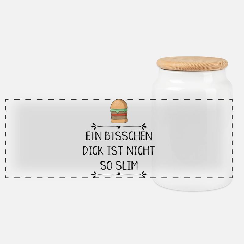 lustige Sprüche - Panorama Keksdose mit Holzdeckel - Weiß