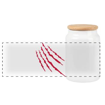 2541614 15400716 scratches - Panoramic Cookie Jar with Wooden Lid - white - Front