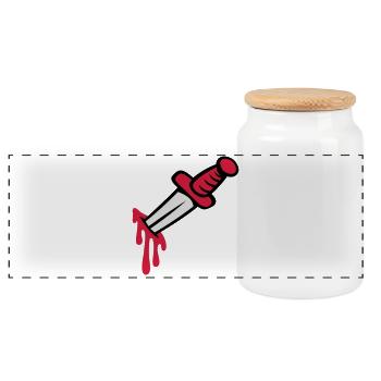 mes_vector - Boîte à biscuits avec couvercle en bois - blanc - Devant