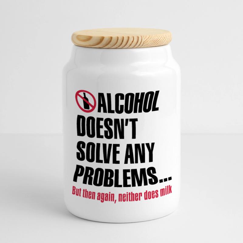 Alcohol doesn't solve any problems... But then Panorama Keksdose mit Holzdeckel