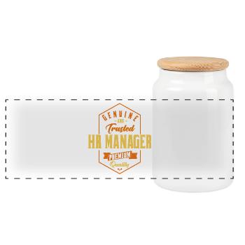 Conception authentique et fiable pour les gestionnaires RH - Boîte à biscuits avec couvercle en bois - blanc - Devant