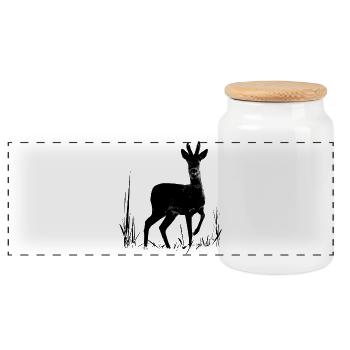 chevreuil chasse sanglier silhouette gibier chasse - Boîte à biscuits avec couvercle en bois - blanc - Devant