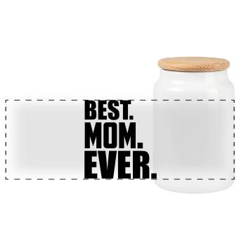 best mom ever - Panorama Keksdose mit Holzdeckel - Weiß - Vorne