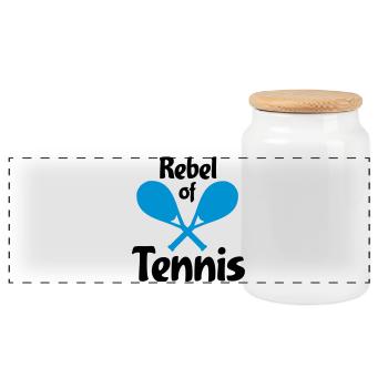 tennis - Boîte à biscuits avec couvercle en bois - blanc - Devant