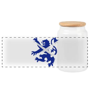 Scottish Lion and Saltire - Panoramic Cookie Jar with Wooden Lid - white - Front
